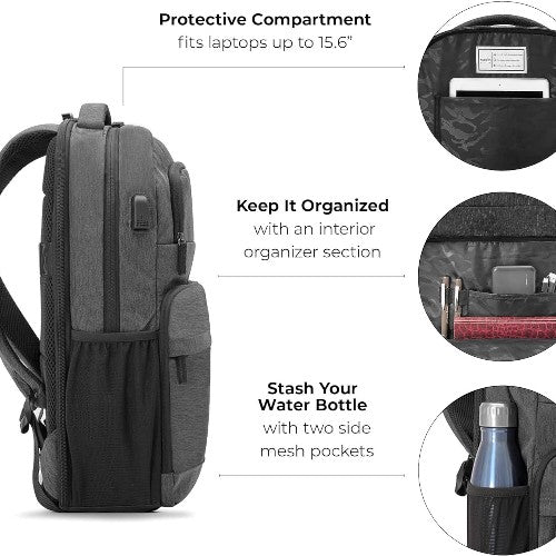 Solo New York Unisex's Re:Discover Laptop Backpack, Grey, Fits up to 15.6"