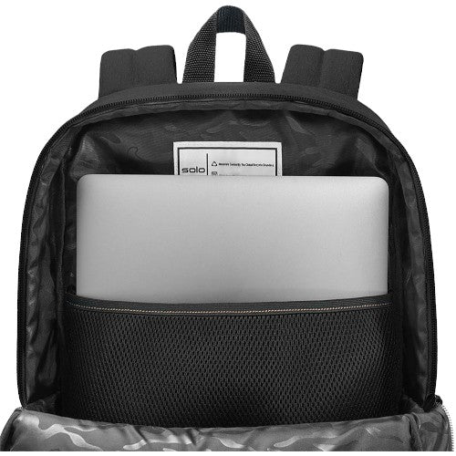 Eco-Friendly Solo Fresh Backpack – Recycled PET, 15.6" Laptop Fit, 19L Capacity (Black)