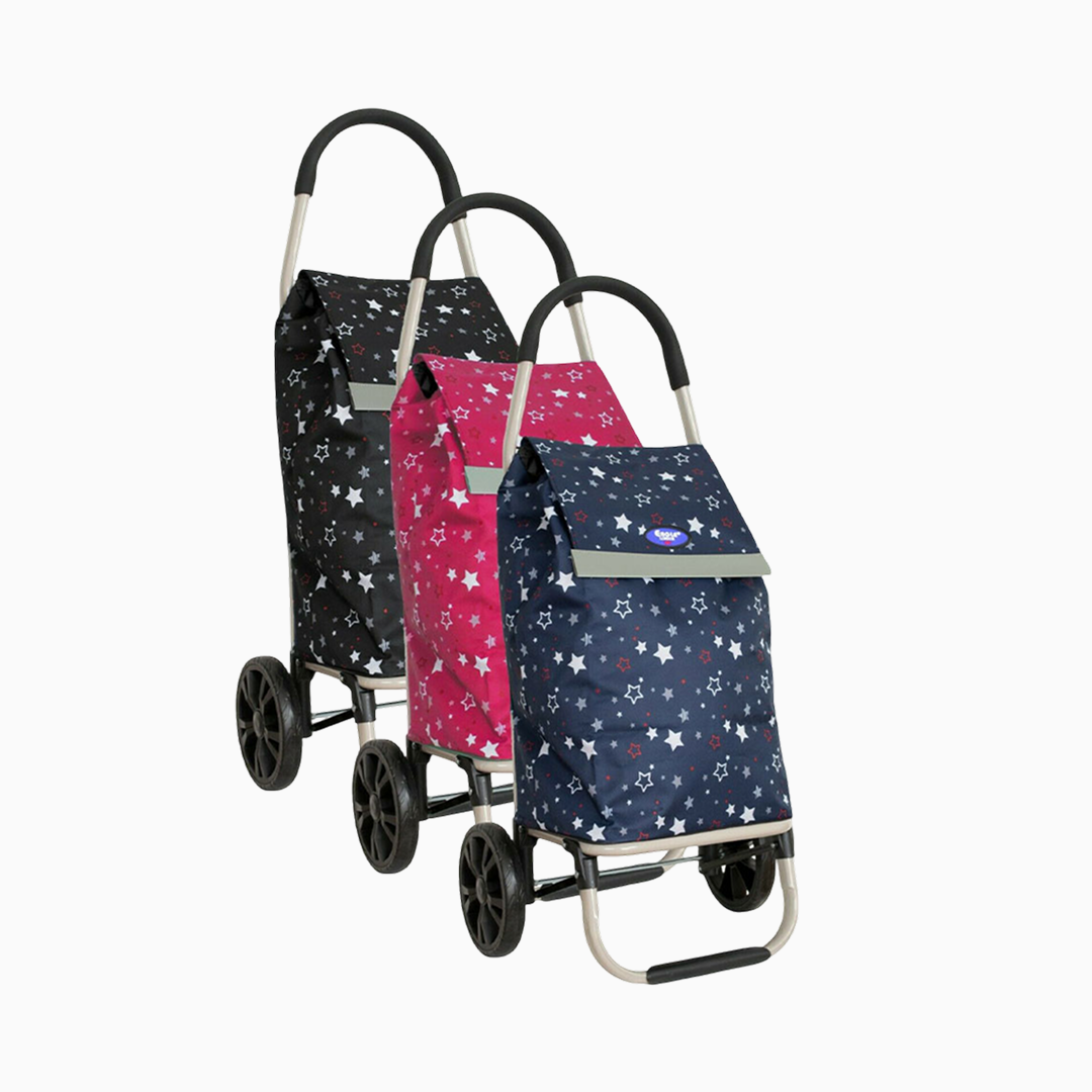 Eagle London Multicoloured Stars Print Lightweight 2 Wheel Shopping Trolley