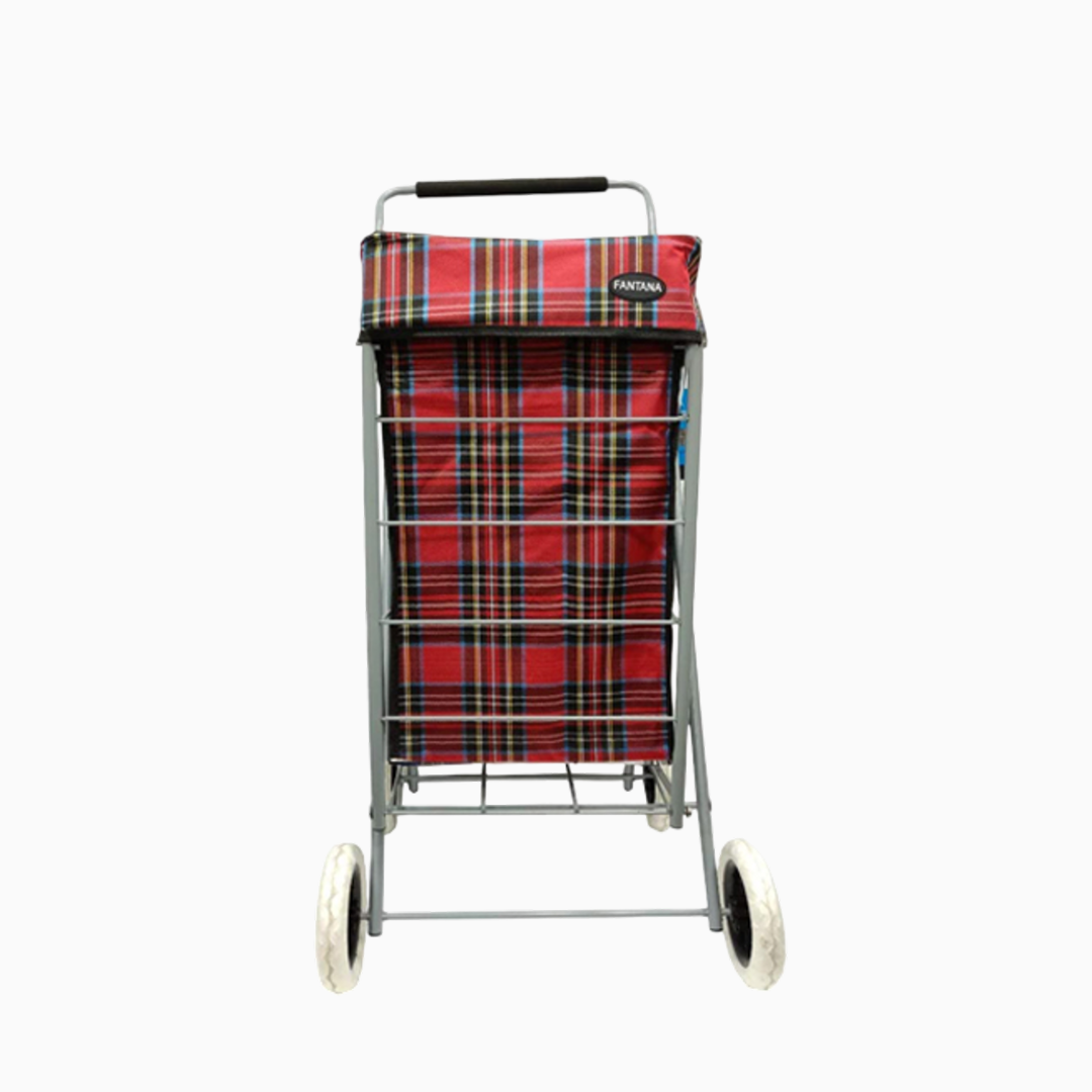 Eagle 4 Wheel Strong Shopping Trolley Tartan Print - 47L