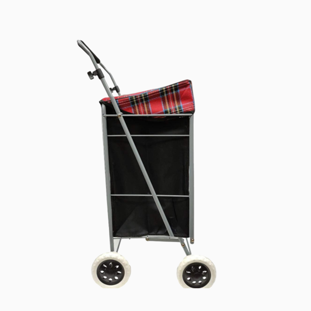 Eagle 4 Wheel Strong Shopping Trolley Tartan Print - 60L