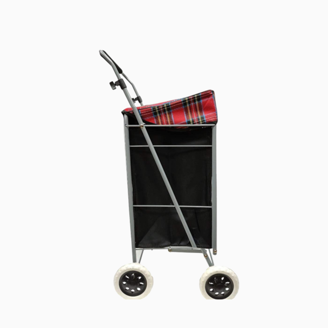 Eagle 4 Wheel Strong Shopping Trolley Tartan Print - 47L