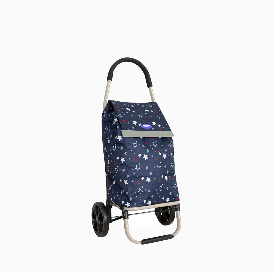 Eagle London Multicoloured Stars Print Lightweight 2 Wheel Shopping Trolley