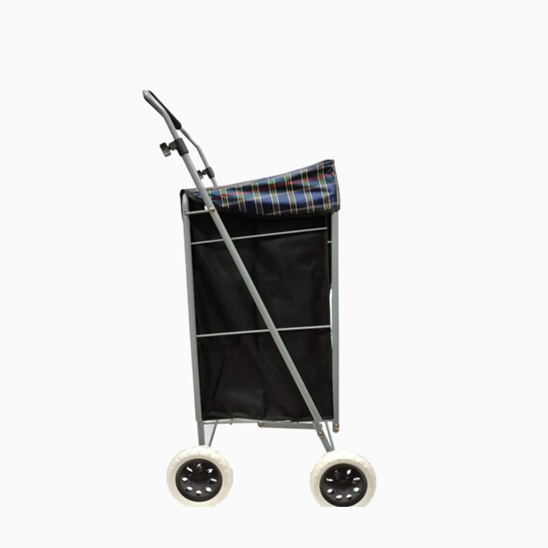 Eagle 4 Wheel Strong Shopping Trolley Tartan Print - 47L