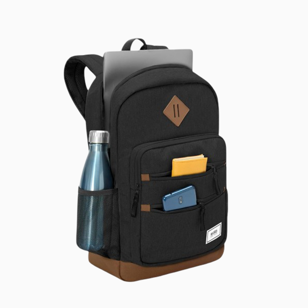 Eco-Friendly Solo Fresh Backpack – Recycled PET, 15.6" Laptop Fit, 19L Capacity (Black)