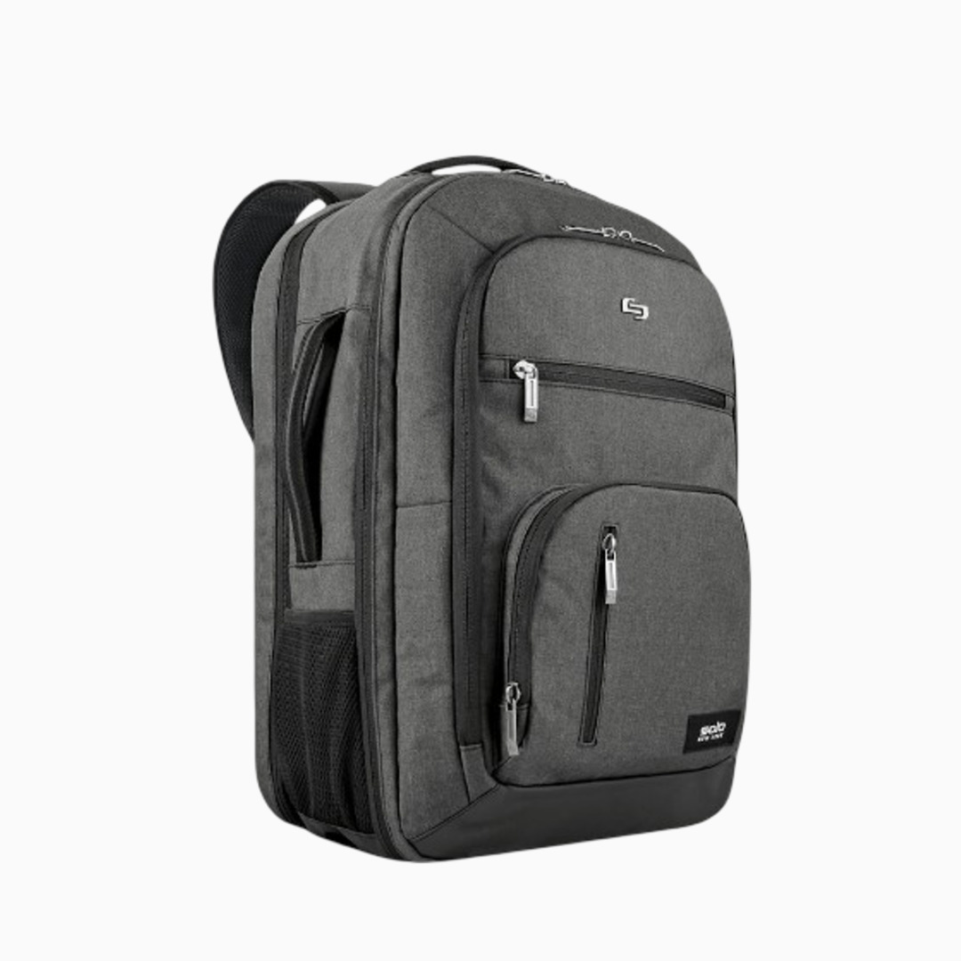 Solo Grand Travel Backpack 17.3", Grey, One Size, Grand Travel Tsa Backpack