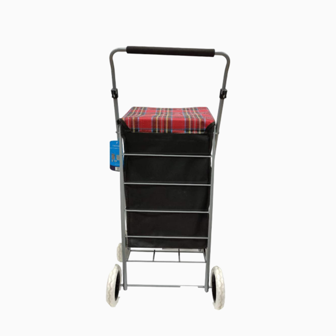 Eagle 4 Wheel Strong Shopping Trolley Tartan Print - 60L