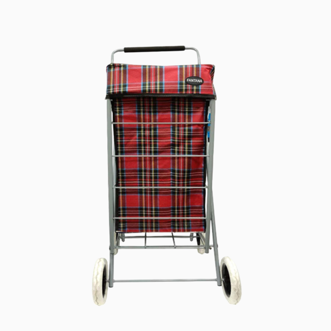 Eagle 4 Wheel Strong Shopping Trolley Tartan Print - 60L