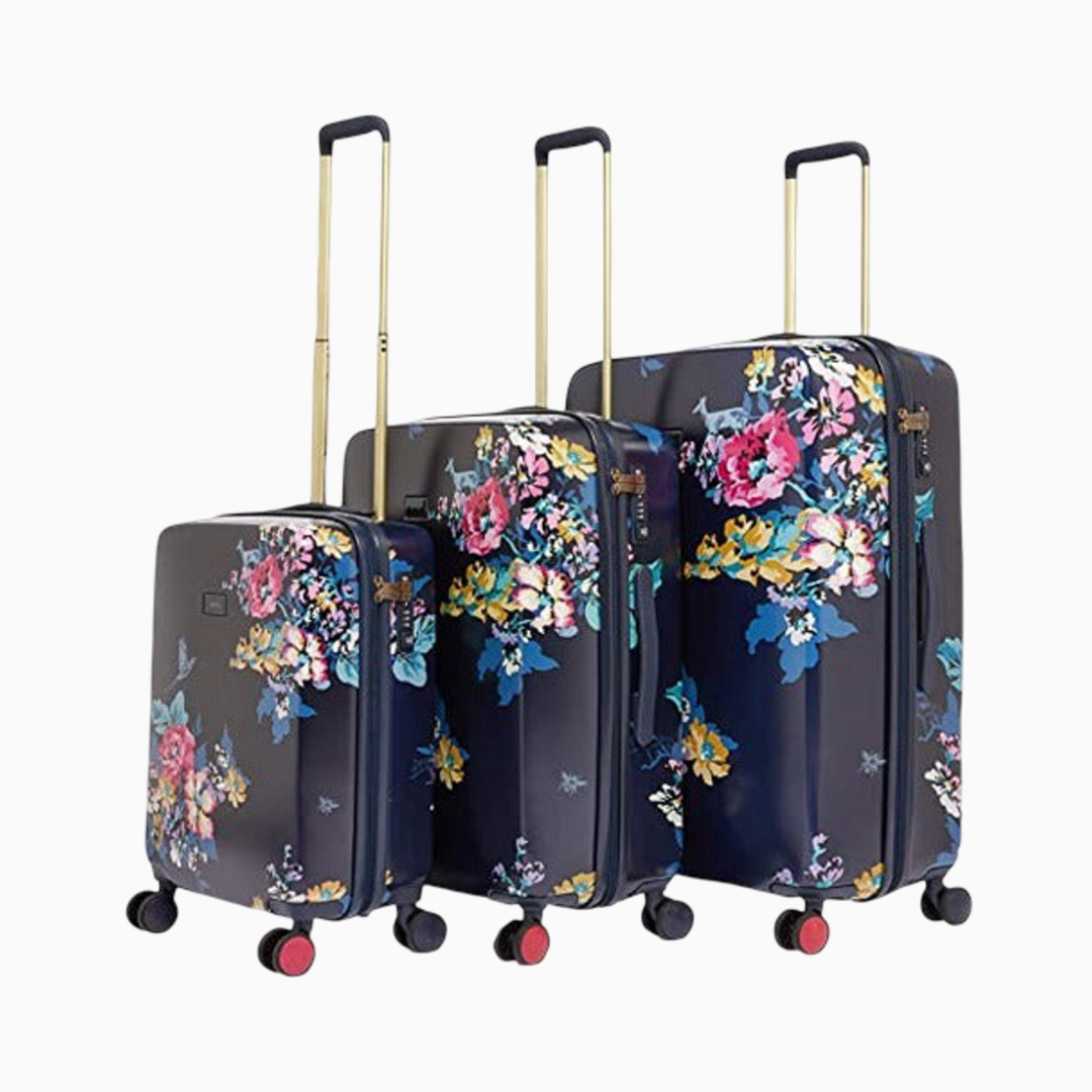 Joules Cambridge 4-Wheel Hard Shell Suitcase - Navy Floral