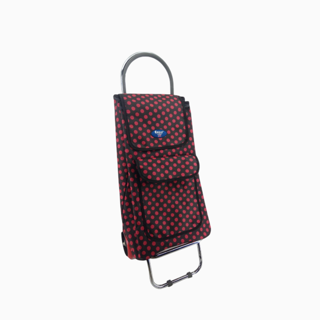 Eagle London 2 Wheel Folding Shopping Trolley - Stars & Polka Dots