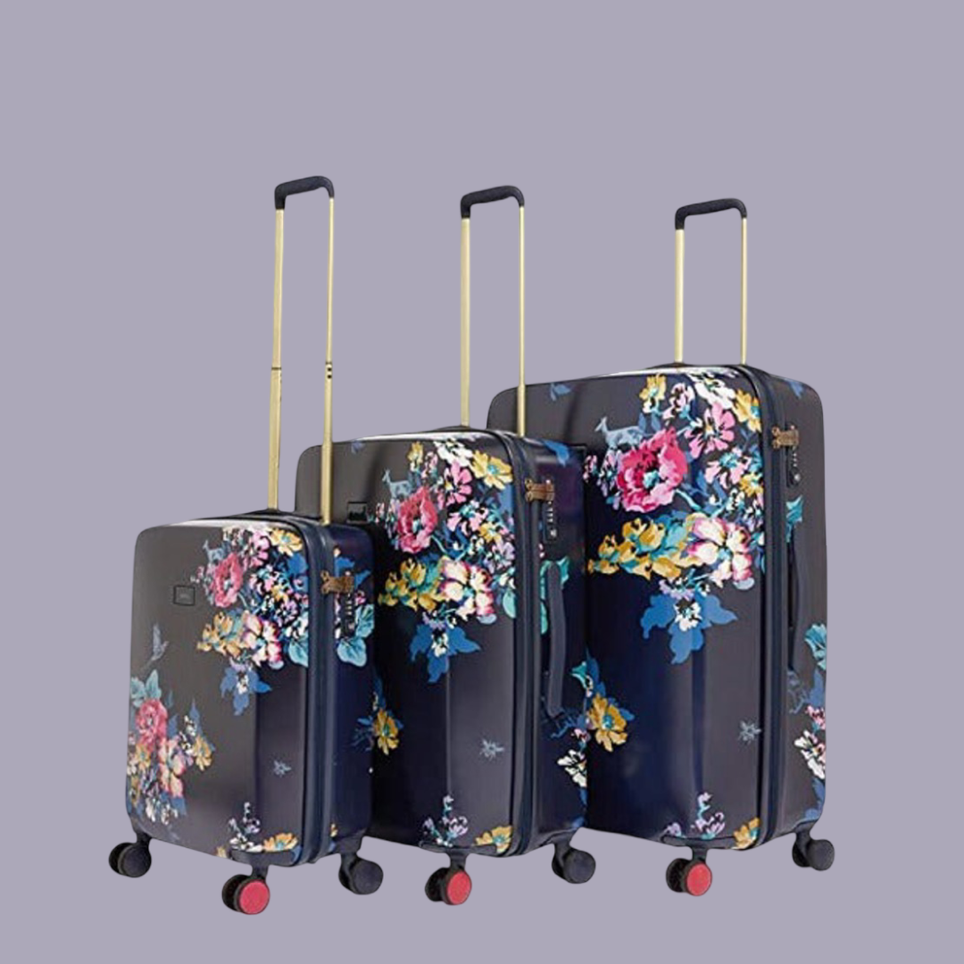 Joules Cambridge 4-Wheel Hard Shell Suitcase - Navy Floral