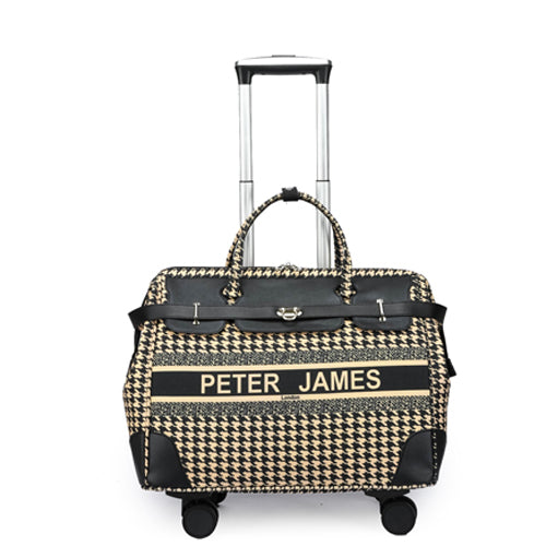 Peter James London Designer-Inspired Ladies' Cabin Luggage with Trolley Holder