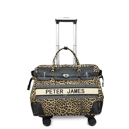 Peter James London Designer-Inspired Ladies' Cabin Luggage with Trolley Holder