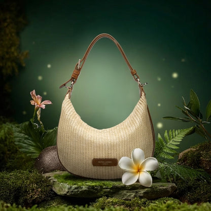 Peter James Straw Hobo Bag