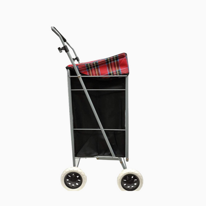 Eagle 4 Wheel Strong Shopping Trolley Tartan Print - 60L