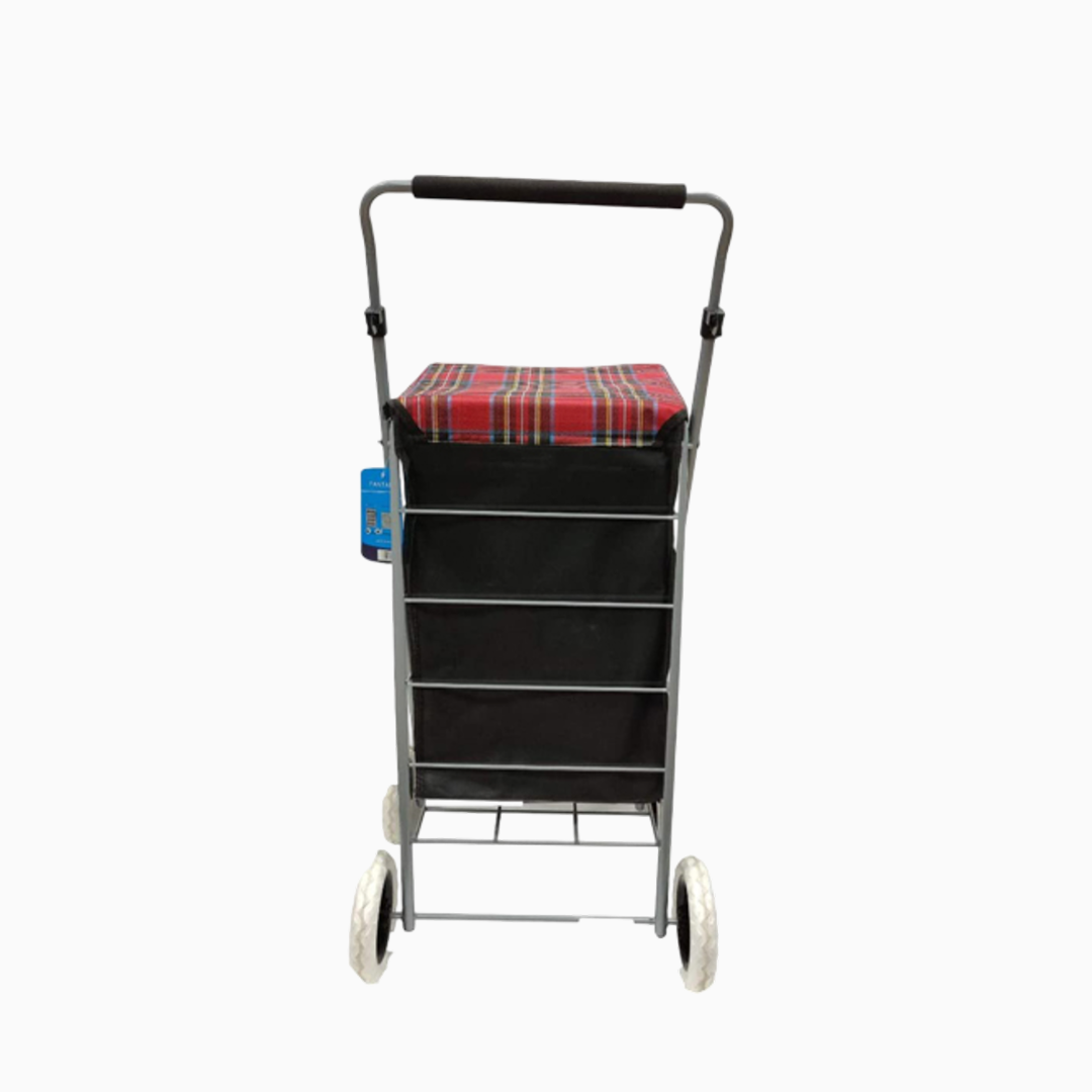 Eagle 4 Wheel Strong Shopping Trolley Tartan Print - 47L