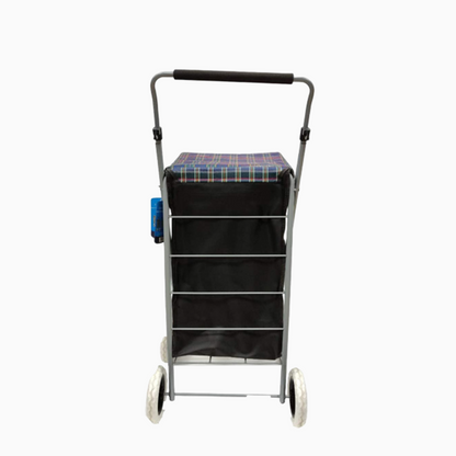 Eagle 4 Wheel Strong Shopping Trolley Tartan Print - 60L