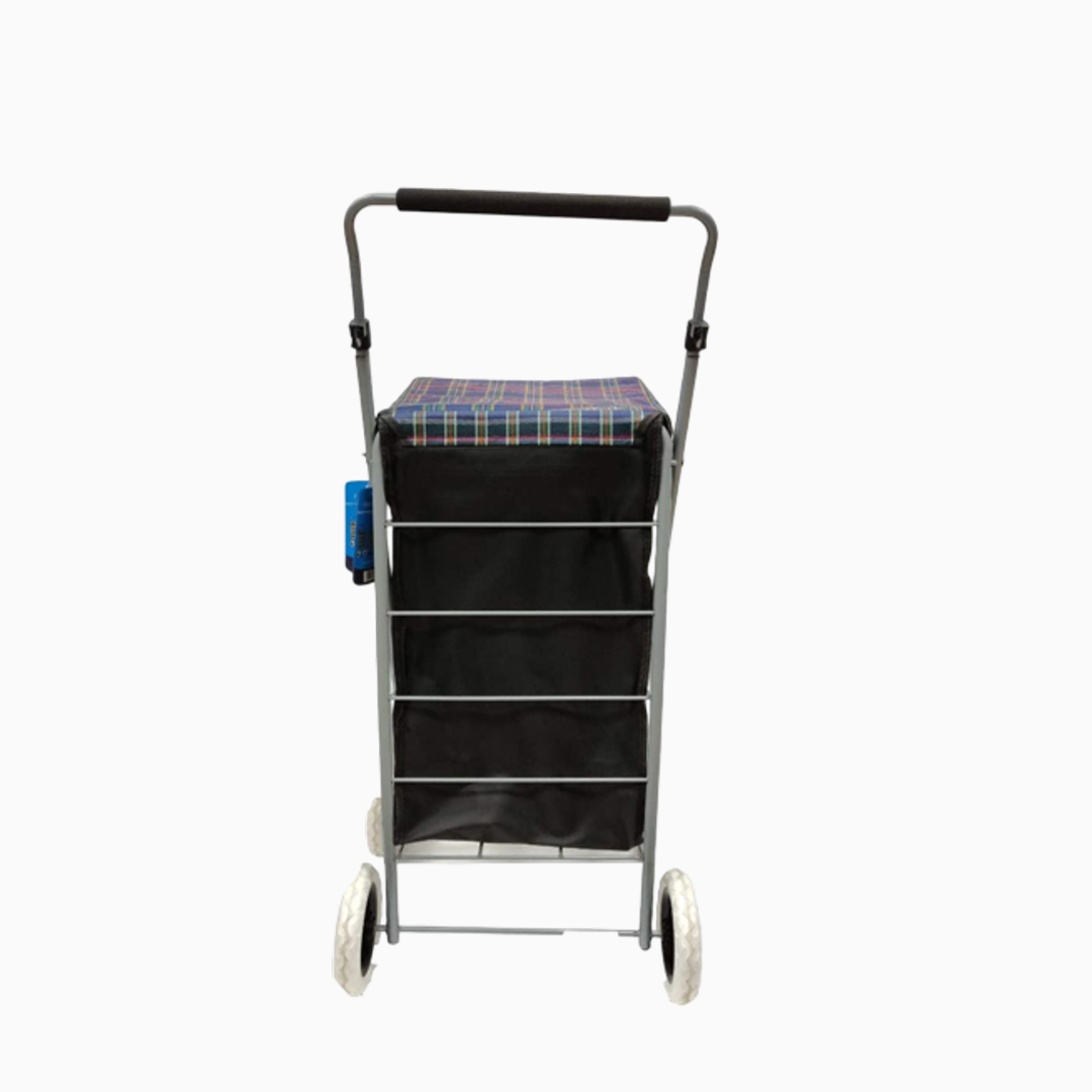 Eagle 4 Wheel Strong Shopping Trolley Tartan Print - 47L