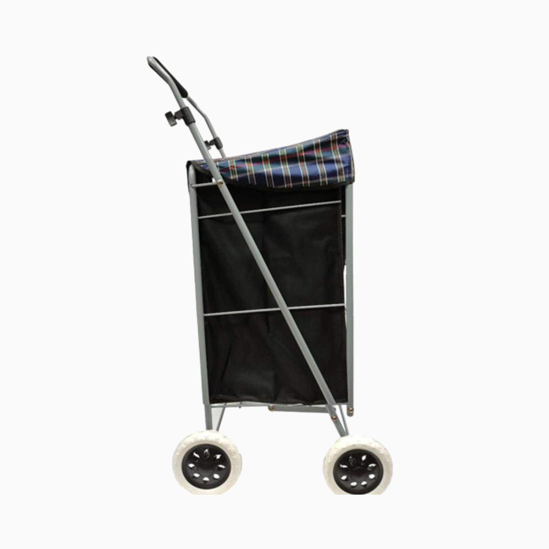 Eagle 4 Wheel Strong Shopping Trolley Tartan Print - 60L