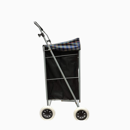 Eagle 4 Wheel Strong Shopping Trolley Tartan Print - 47L