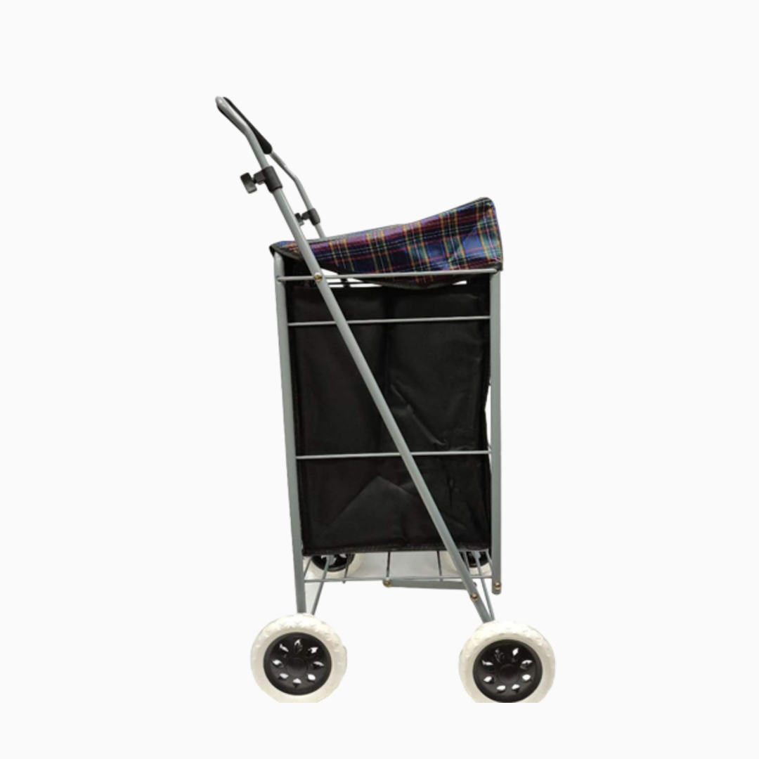 Eagle 4 Wheel Strong Shopping Trolley Tartan Print - 60L