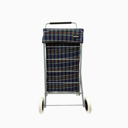 Eagle 4 Wheel Strong Shopping Trolley Tartan Print - 47L