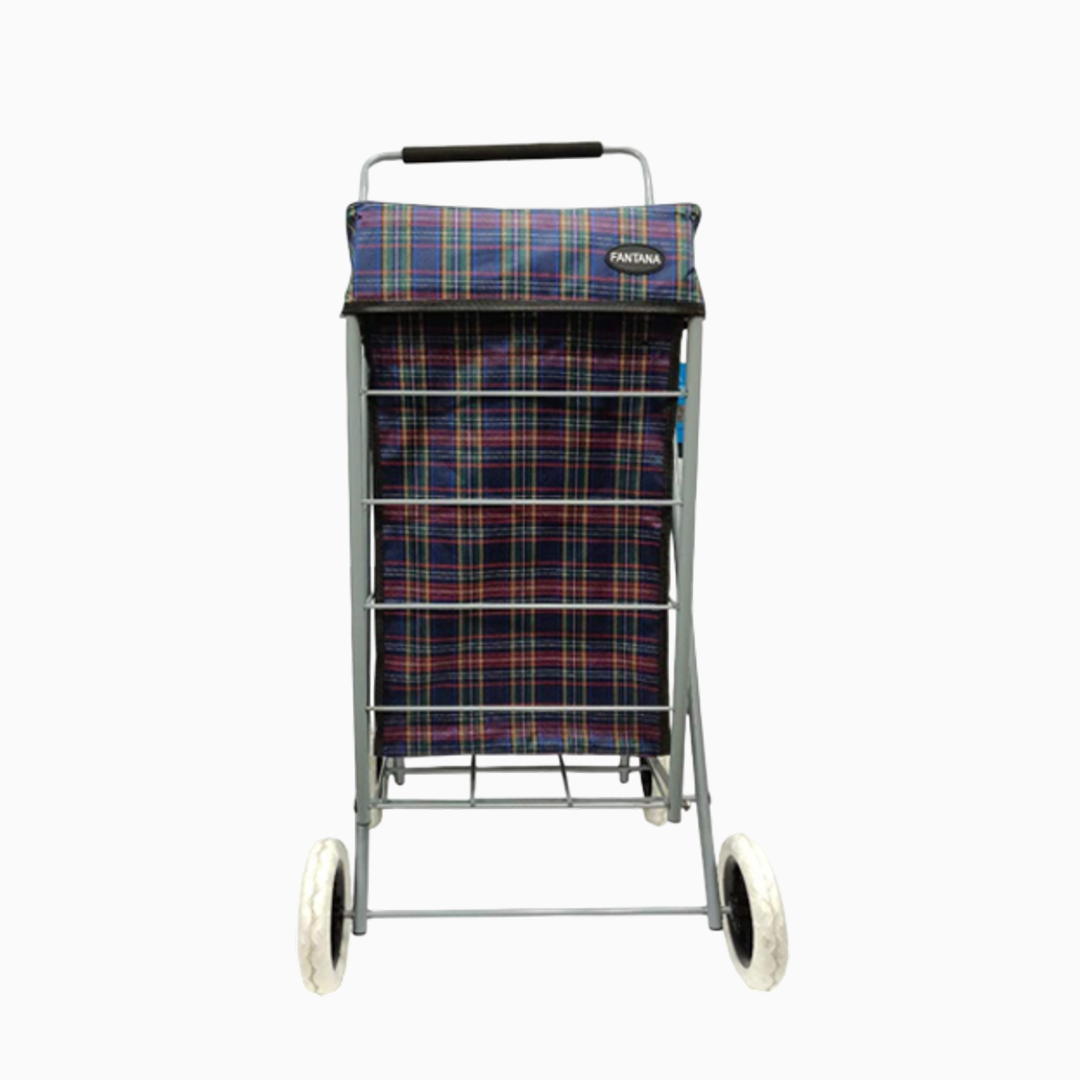 Eagle 4 Wheel Strong Shopping Trolley Tartan Print - 60L