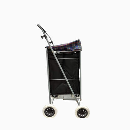 Eagle 4 Wheel Strong Shopping Trolley Tartan Print - 47L