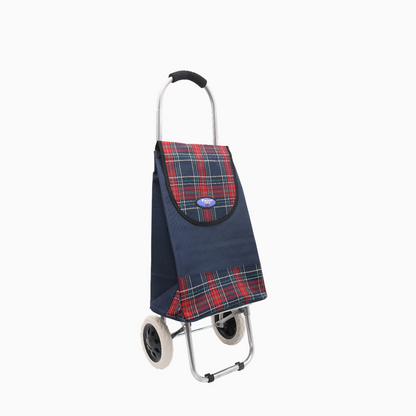 Eagle London 2 Wheel Shopping Trolley Shopping Cart - Tartan Print