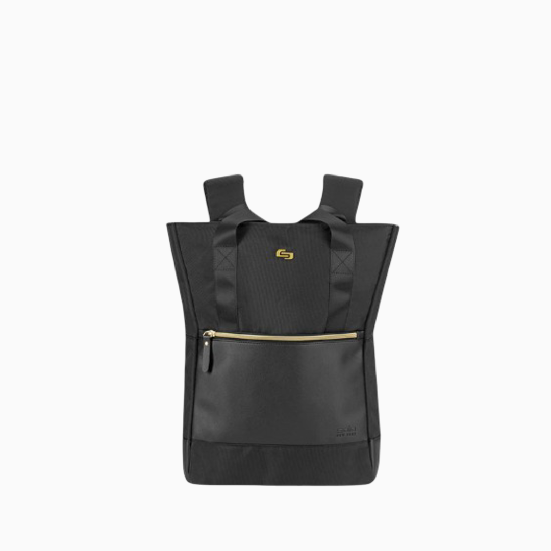 Solo Parker Hybrid 15.6 Inch Laptop Backpack Tote, Black