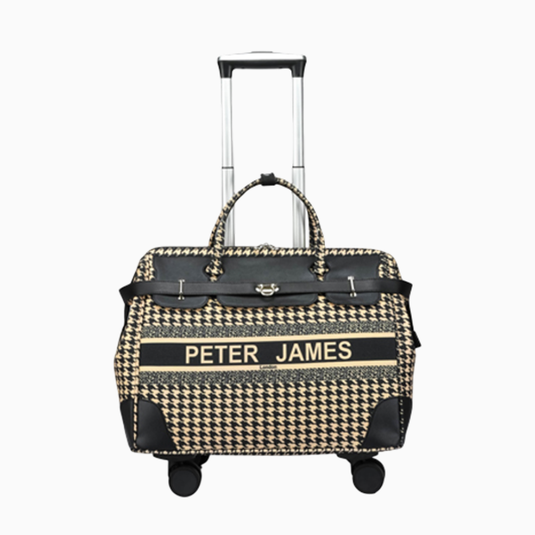 Peter James London Designer-Inspired Ladies' Cabin Luggage with Trolley Holder