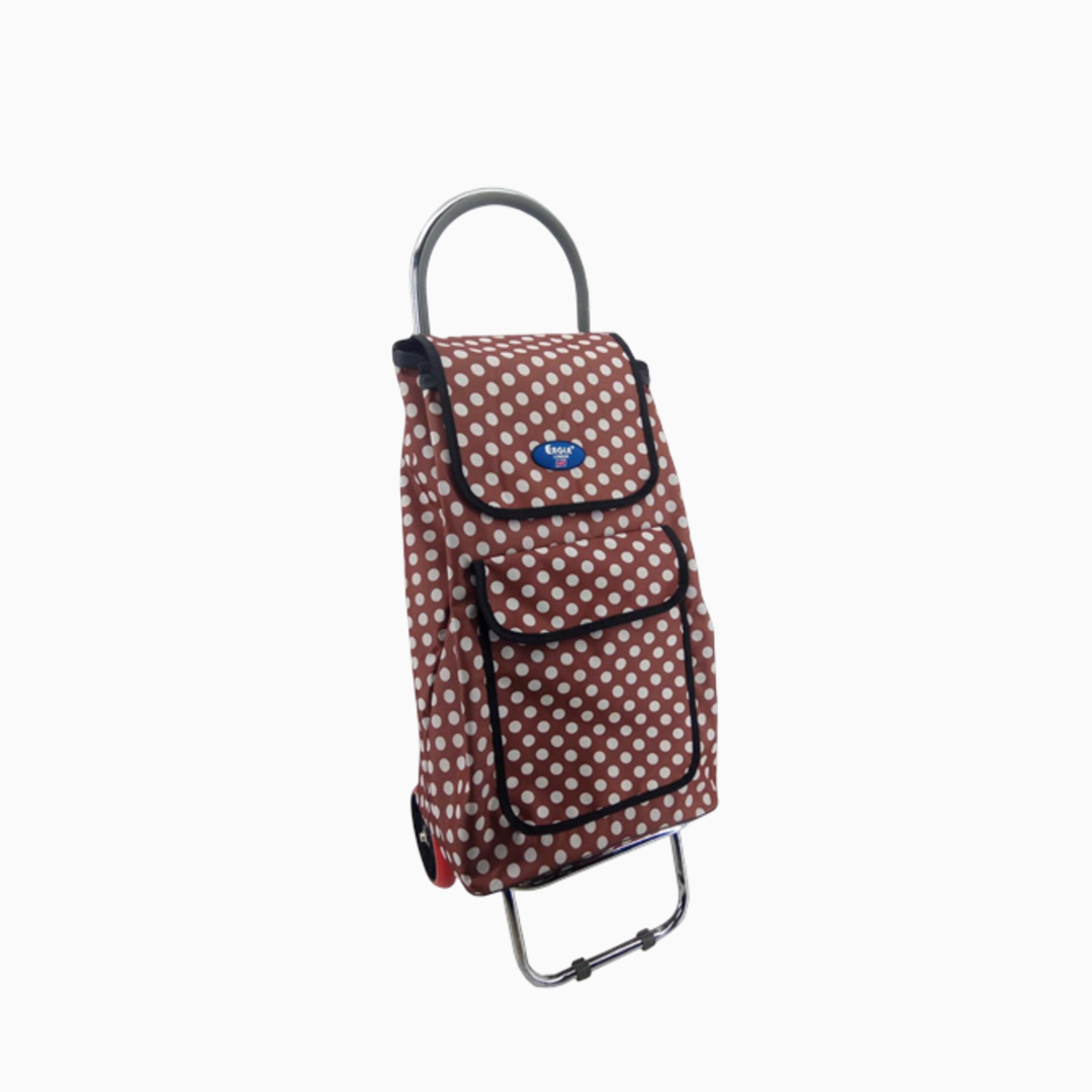 Eagle London 2 Wheel Folding Shopping Trolley - Stars & Polka Dots