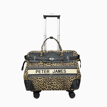 Peter James London Designer-Inspired Ladies' Cabin Luggage with Trolley Holder