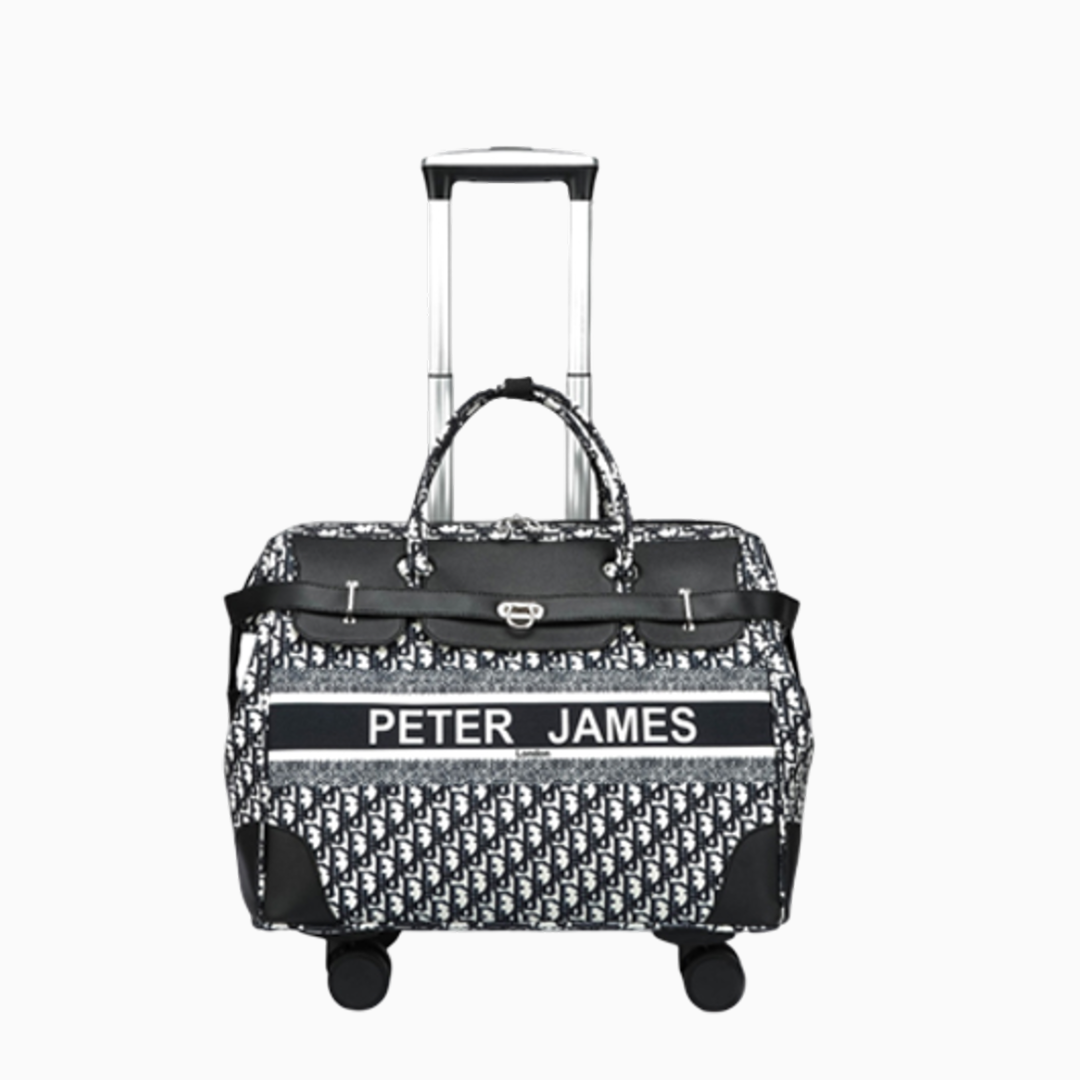 Peter James London Designer-Inspired Ladies' Cabin Luggage with Trolley Holder