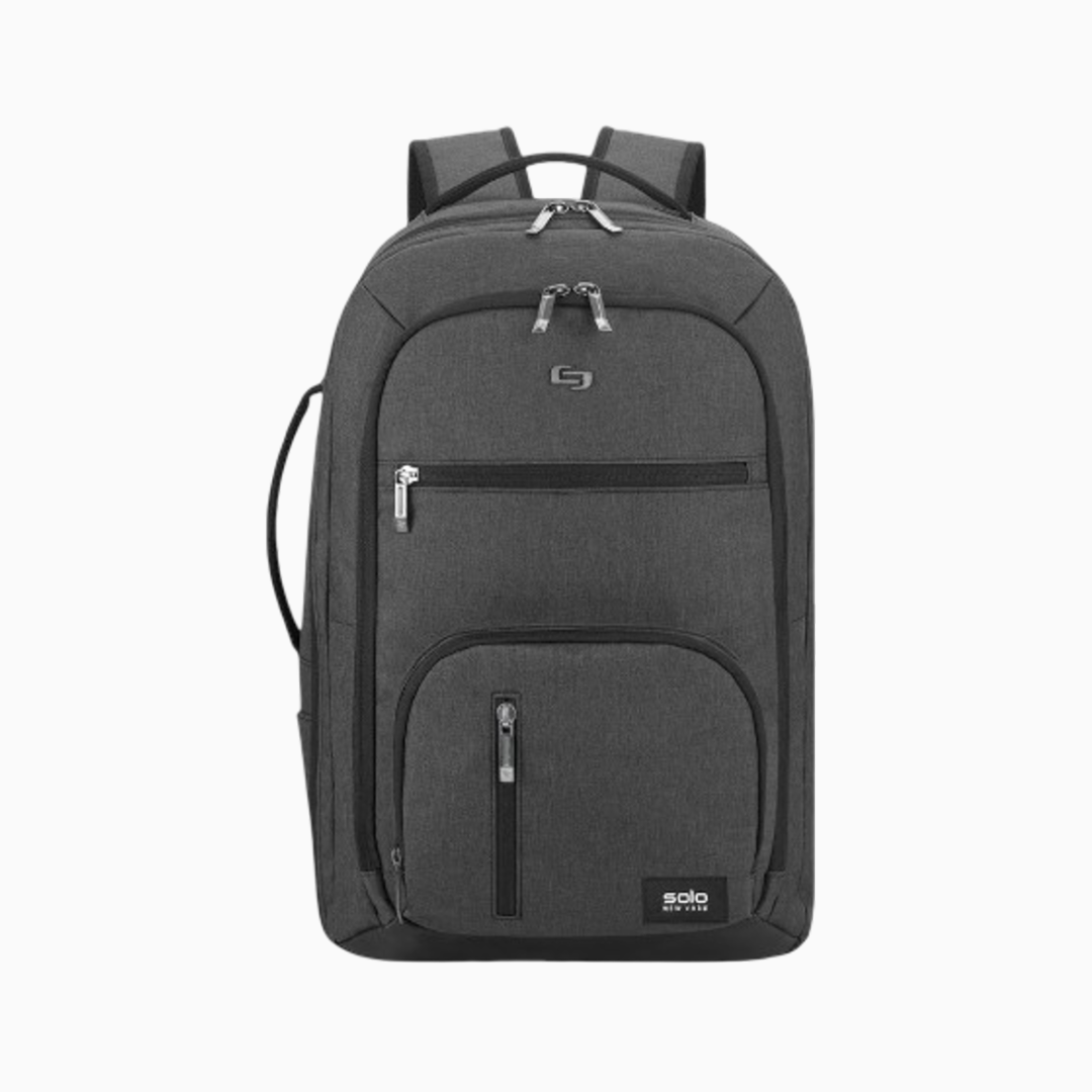 Solo Grand Travel Backpack 17.3", Grey, One Size, Grand Travel Tsa Backpack