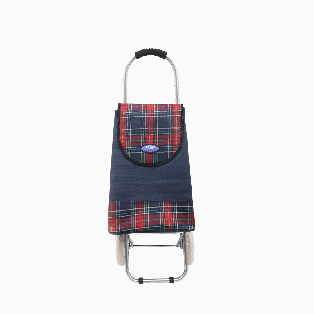 Eagle London 2 Wheel Shopping Trolley Shopping Cart - Tartan Print