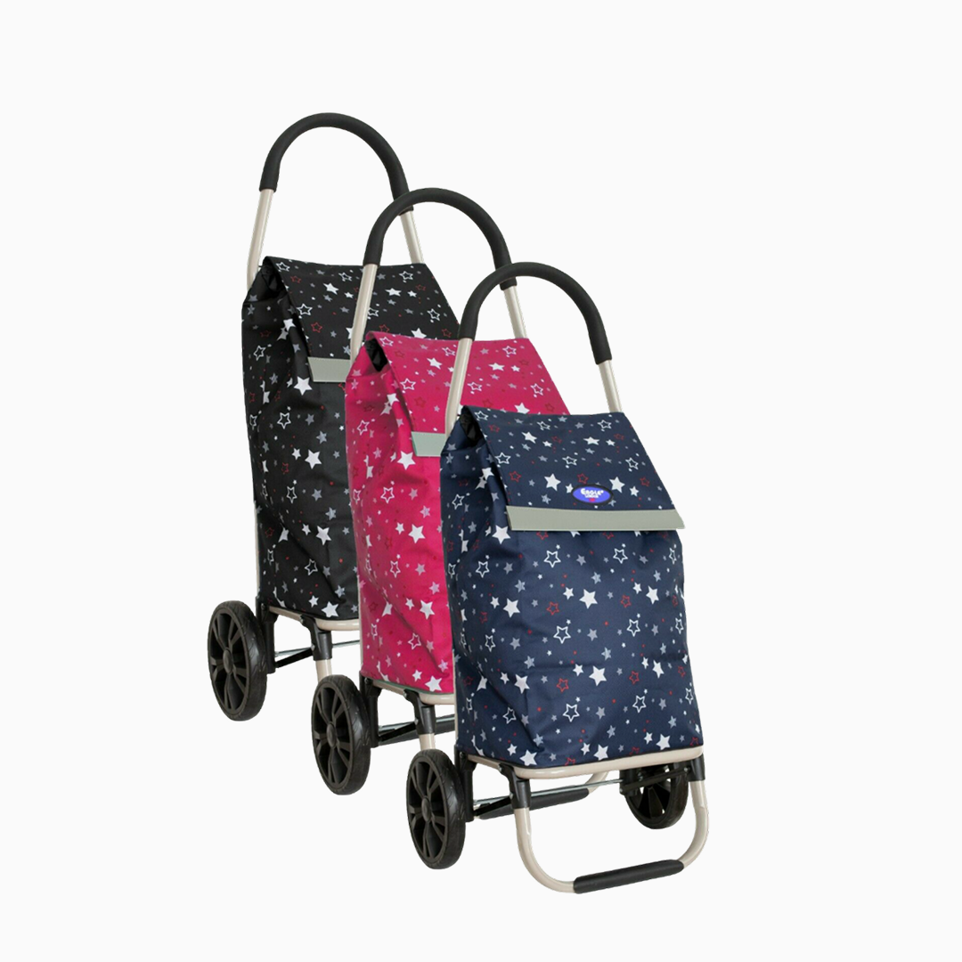 Eagle London Multicoloured Stars Print Lightweight 2 Wheel Shopping Trolley