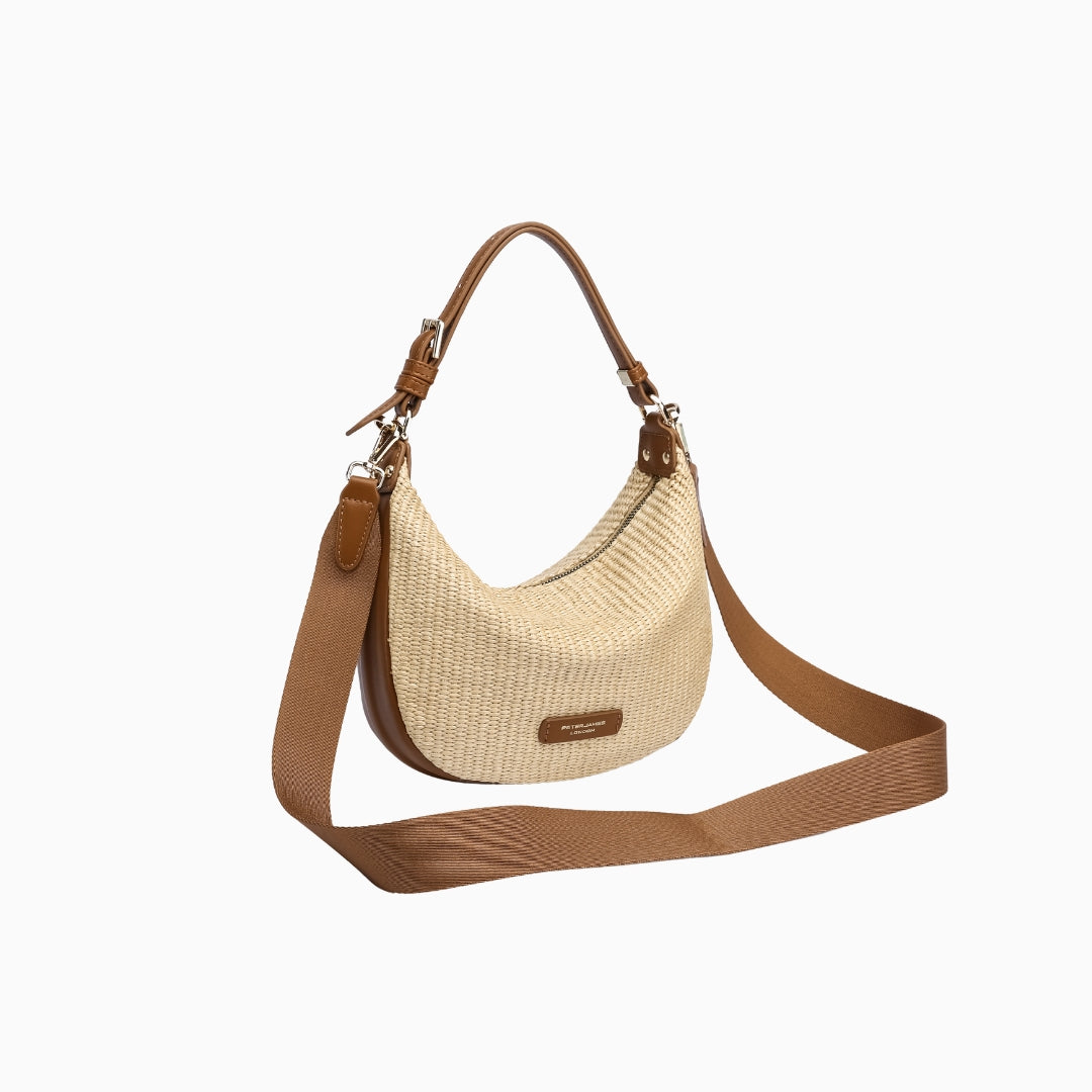 Peter James Straw Hobo Bag