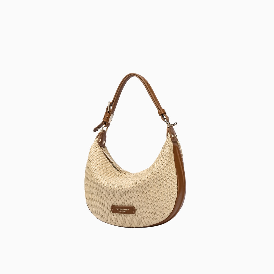 Peter James Straw Hobo Bag
