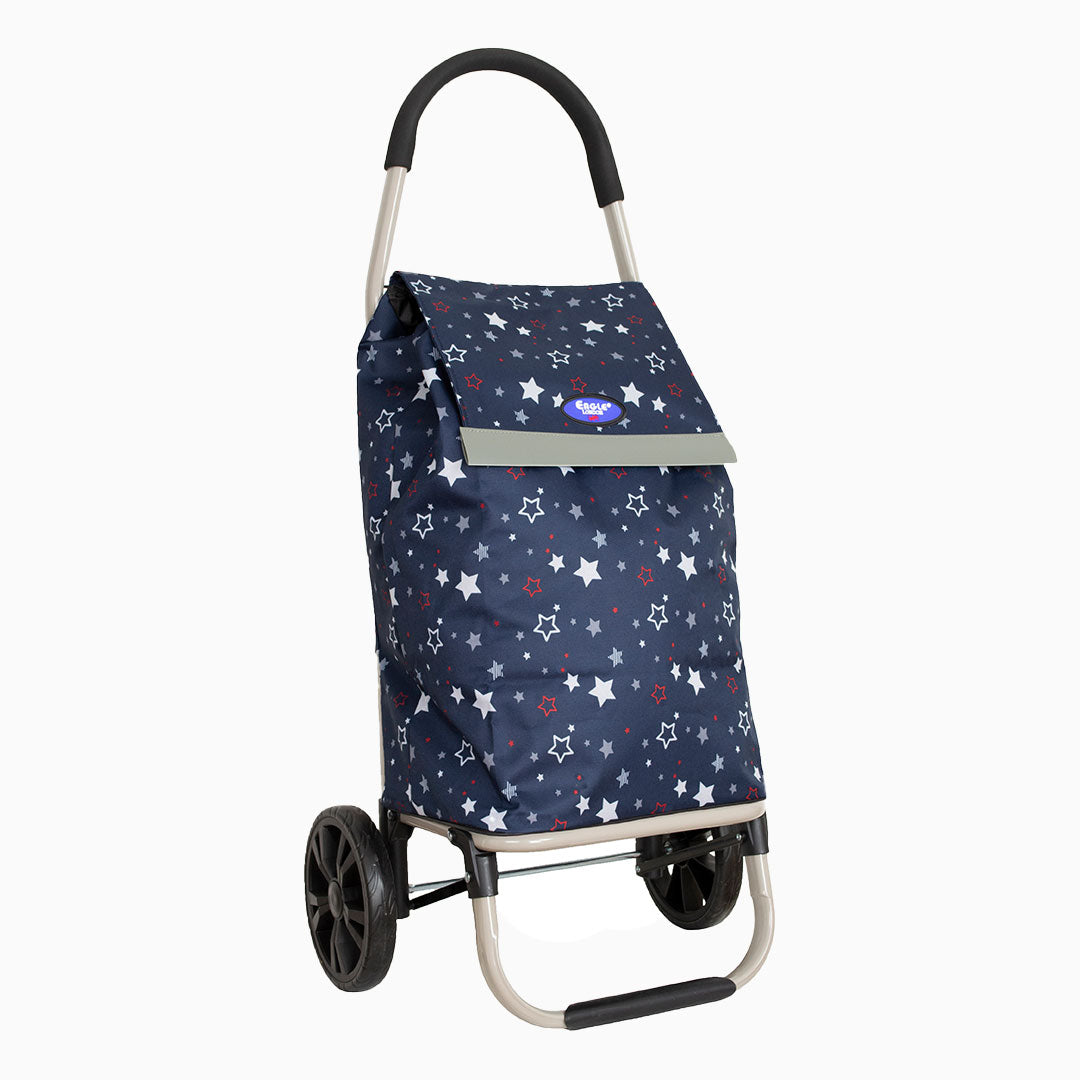 Eagle London Multicoloured Stars Print Lightweight 2 Wheel Shopping Trolley