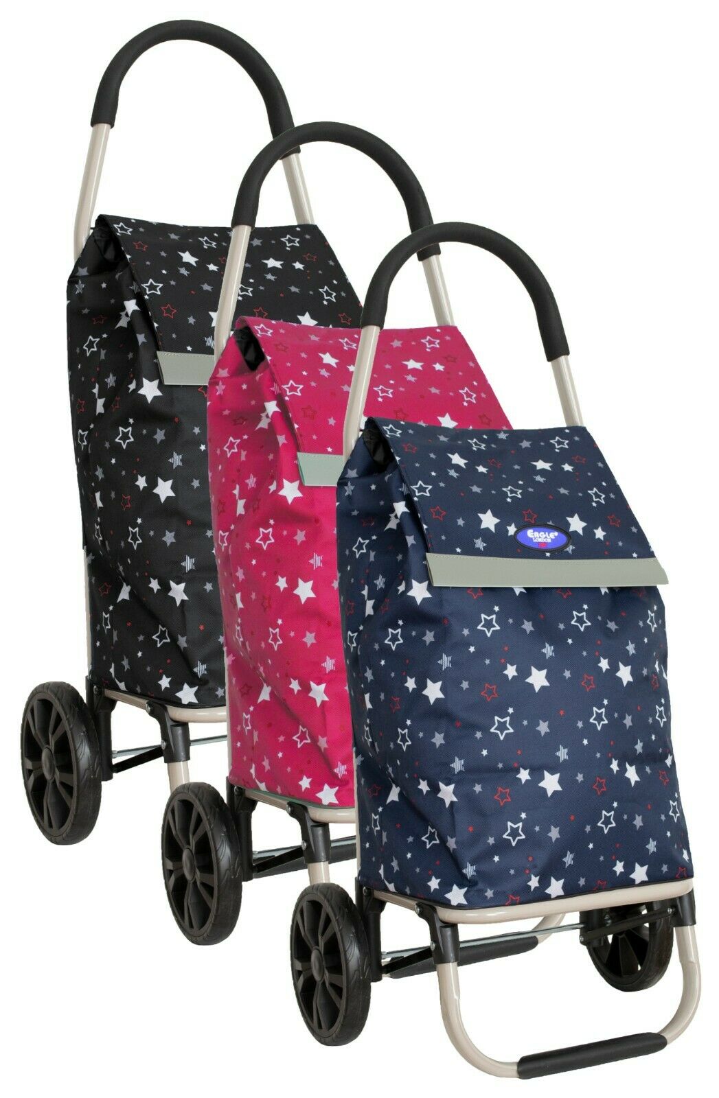 Eagle London Multicoloured Stars Print Lightweight 2 Wheel Shopping Trolley